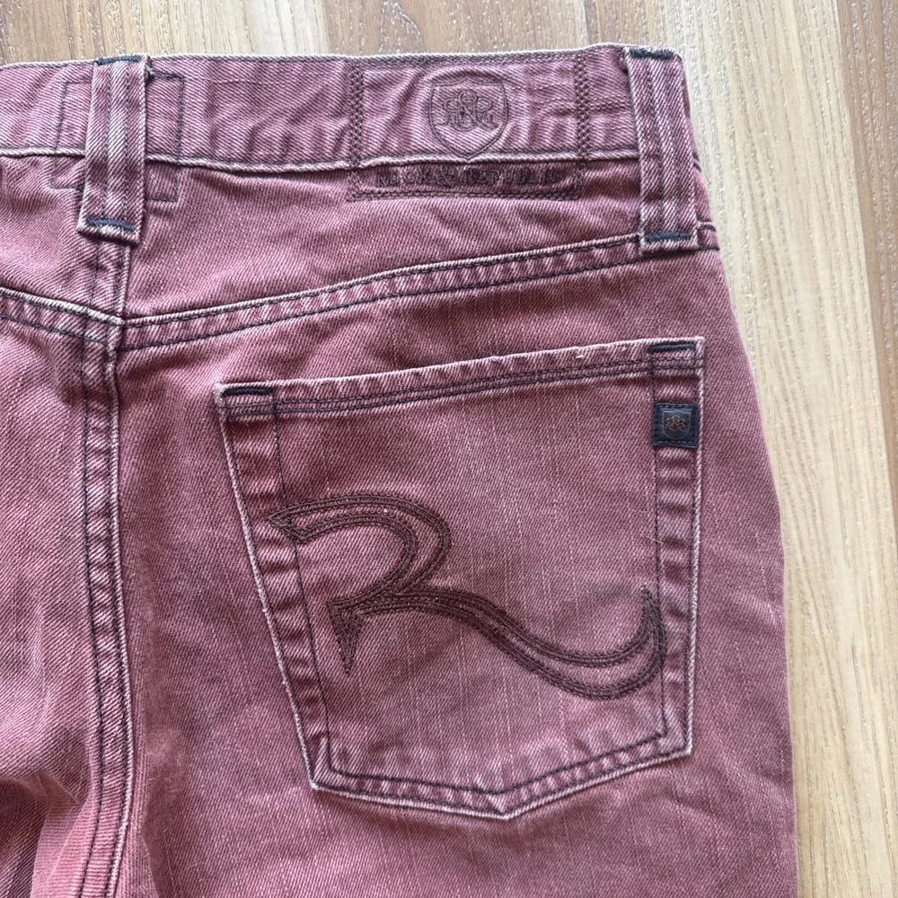 Vintage Rock & Republic Colburg Straight Jeans 33x32 Burnt Dark Red Denim Street - Picture 8 of 9
